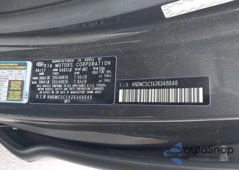 2018 Kia Sedona Sx z USA, uszkodzony, nr VIN KNDMC5C1XJ6348848